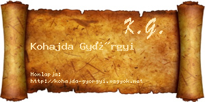 Kohajda Györgyi névjegykártya