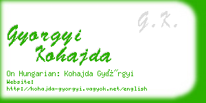 gyorgyi kohajda business card